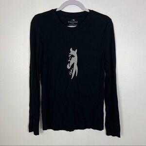 Equiline Italia Long Sleeve Graphic T Shirt Horse Equestrian Black Size Small